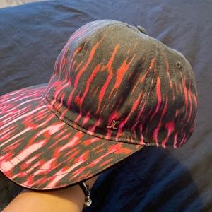 Just Cavalli Red and Black Patterned Hat